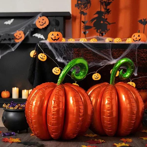 Balão Abóbora Halloween 3D Foil, 39 cm