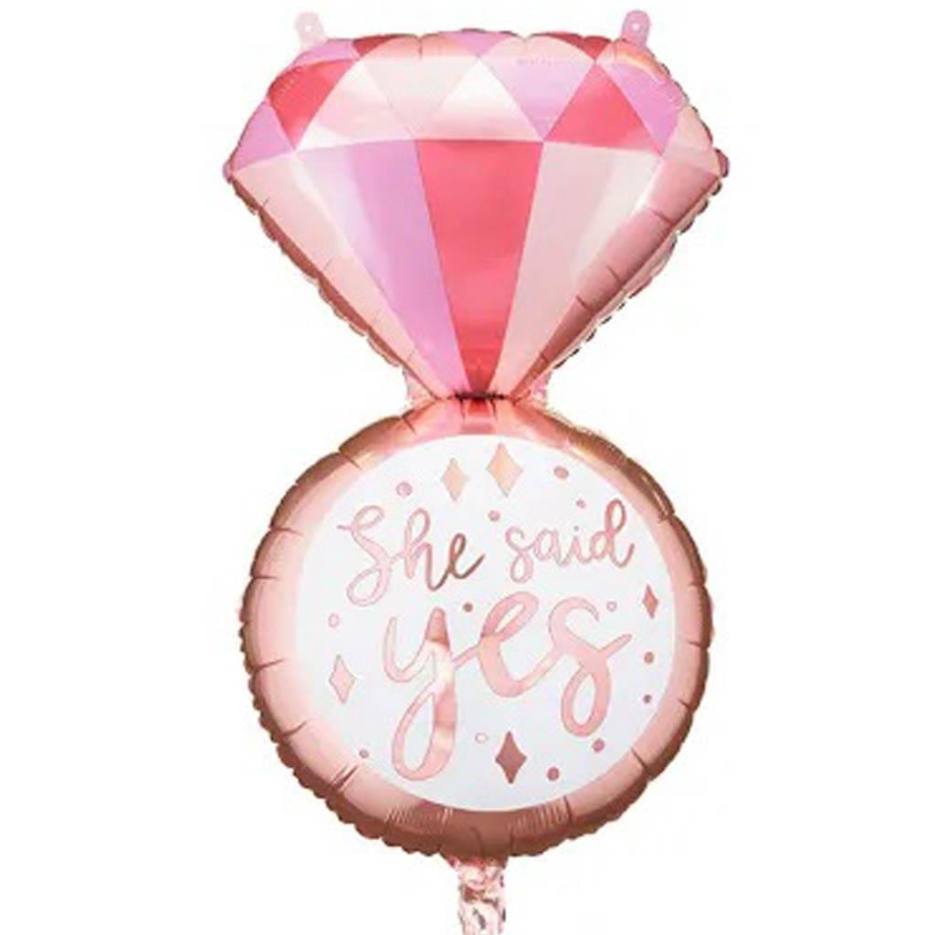 Balão Anel Diamante She Said Yes Foil, 72 cm