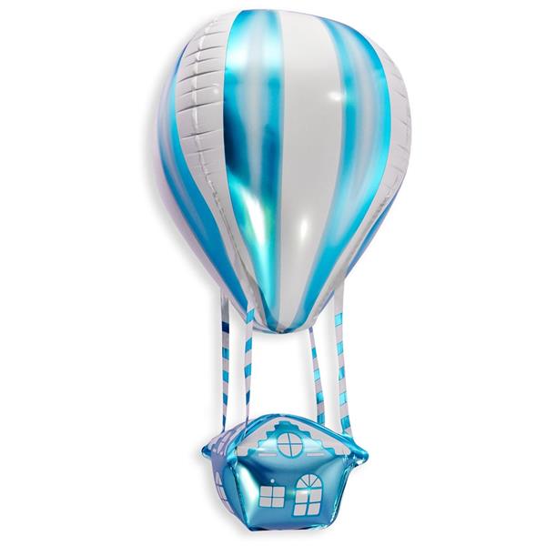 Balão Azul com Casa e Balão de Ar Quente Foil, 89 cm