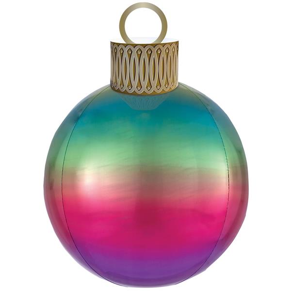 Balão Bola de Natal Colorida Orbz, 40 cm
