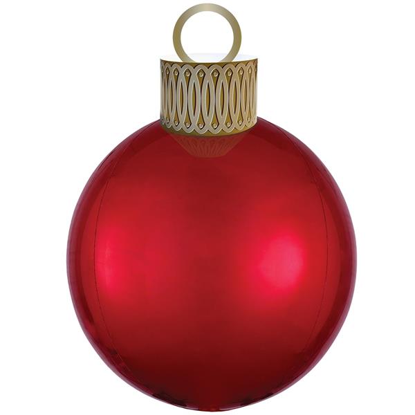 Balão Bola de Natal Vermelha Foil, 40 cm