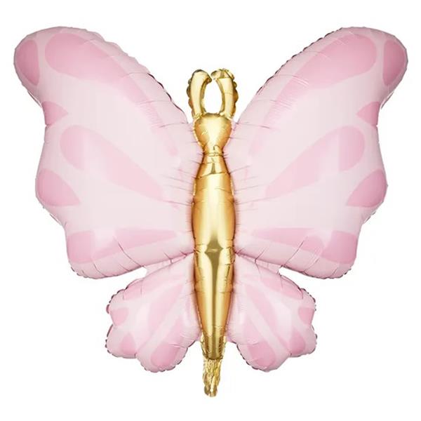 Balão Borboleta Rosa Foil, 69 cm