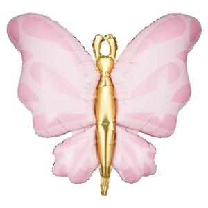 Balão Borboleta Rosa Foil, 69 cm