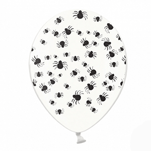 Balão Transparente Aranhas, 6 unid.