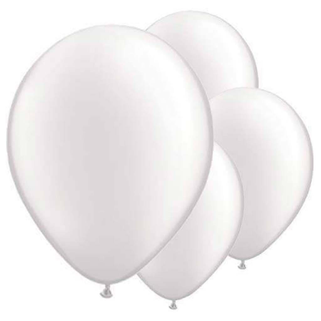 Balões Branco Metalizado, 30 cm, 50 unid.