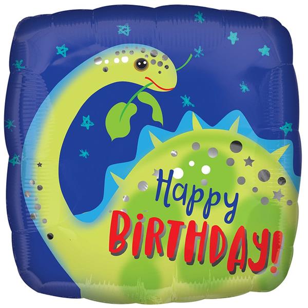 Balão Brontosaurus Happy Birthday Foil, 43 cm