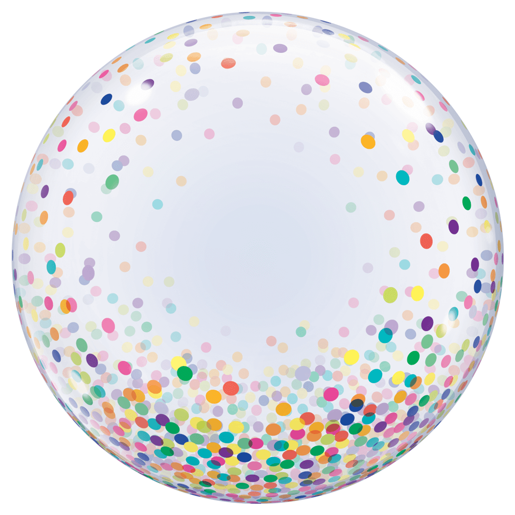 Balão Bubble Confetis, 61 Cm