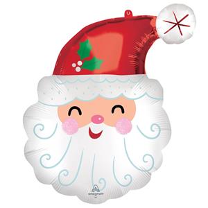 Balão Cabeça Pai Natal Barbudo SuperShape Foil, 69 cm