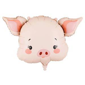 Balão Cabeça Porco Fofinho Foil, 36 cm