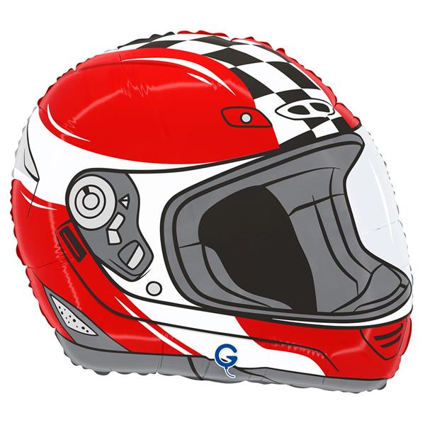 Balão Capacete Vermelho Foil, 38 cm