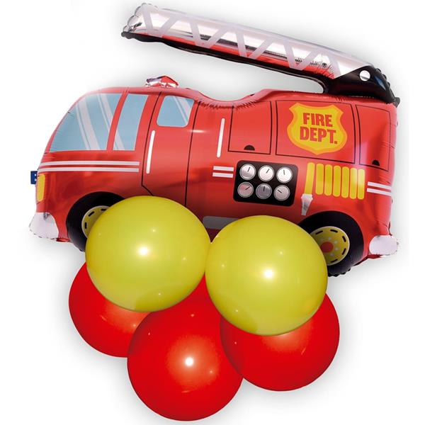 Balão Carro Bombeiros Foil e Balões Látex