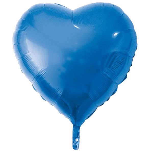 Balão Coração Azul Foil, 79 cm