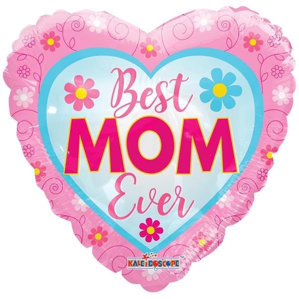 Balão Coração Best Mom Ever Foil, 46 cm