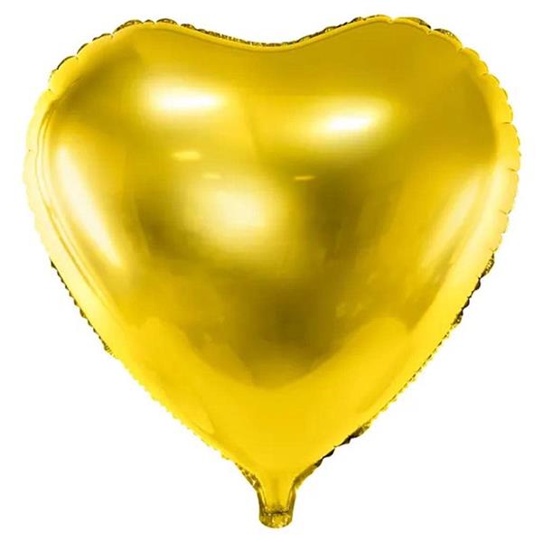 Balão Coração Dourado Metalizado Foil, 45 cm