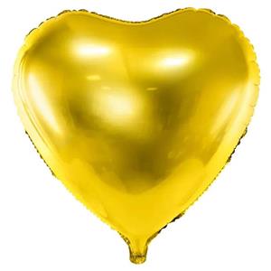 Balão Coração Dourado Metalizado Foil, 45 cm