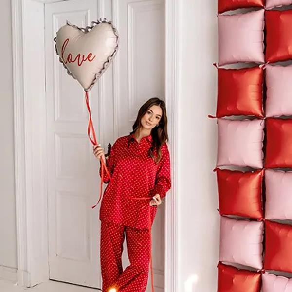Balão Coração Love com Rebordo Rendado Foil, 47 cm