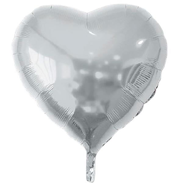 Balão Coração Prateado Foil, 79 cm