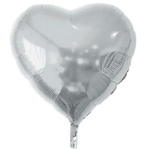 Balão Coração Prateado Foil, 79 cm