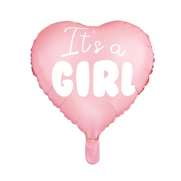 Balão Coração Rosa It´s a Girl, 45 Cm