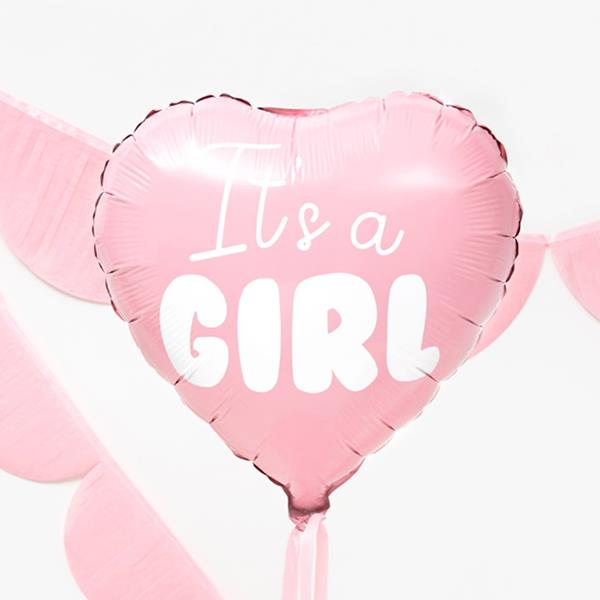 Balão Coração Rosa It´s a Girl, 45 Cm