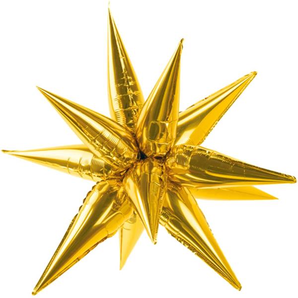 Balão Estrela Dourada 3D Foil, 70 cm