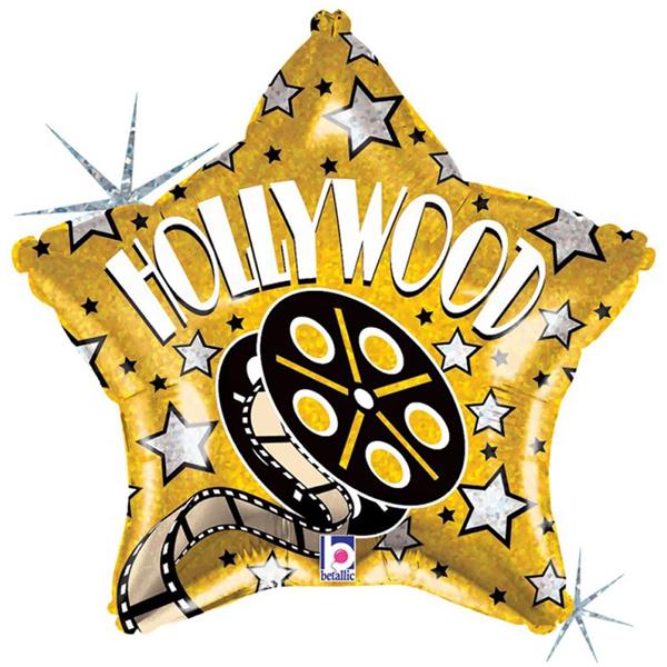 Balão Estrela Hollywood Holográfico Foil, 48 cm