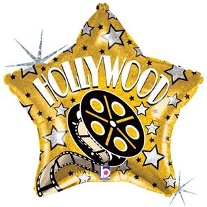 Balão Estrela Hollywood Holográfico Foil, 48 cm