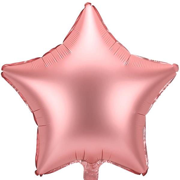 Balão Estrela Rosa Gold Mate Foil, 48 cm