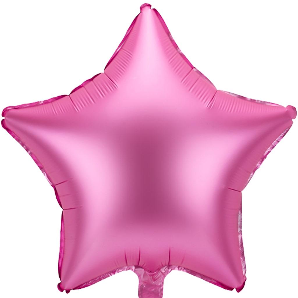 Balão Estrela Rosa Mate Foil, 48 cm