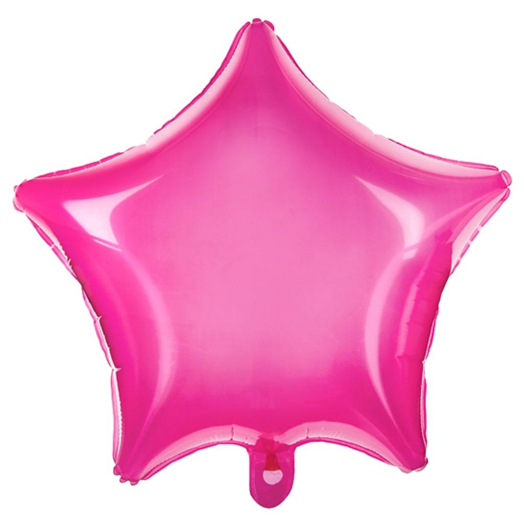 Balão Estrela Rosa Transparente Foil, 48 cm