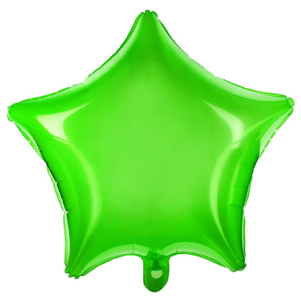 Balão Estrela Verde Transparente Foil, 48 cm