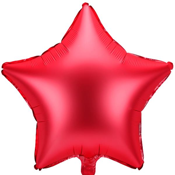 Balão Estrela Vermelho Mate Foil, 48 cm