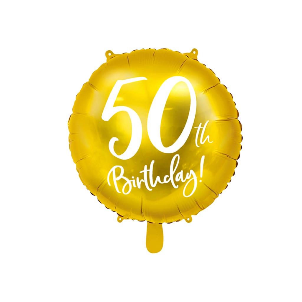 Balão Foil 50 Anos Dourado, 45 Cm
