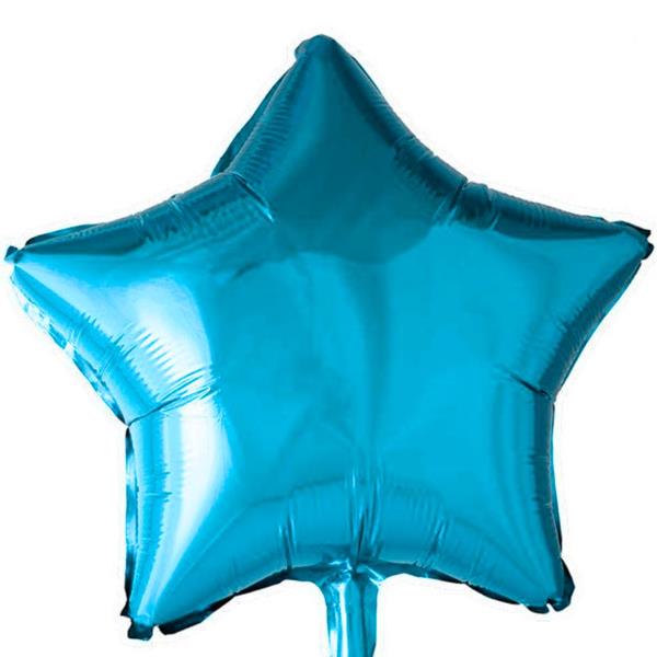 Balão Estrela Azul Metalizado Foil, 79 cm