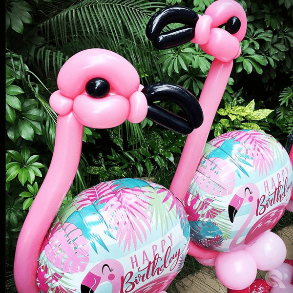 Balão Foil Flamingo Happy Birthday, 46 Cm