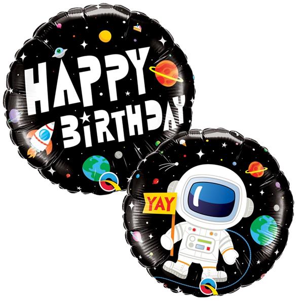 Balão Foil Happy Birthday Astronauta, 46 cm