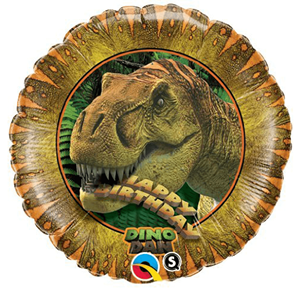 Balão Foil Happy Birthday Dinossauro, 46 cm