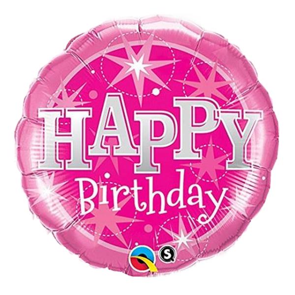 Balão Foil Happy Birthday Rosa 91cm