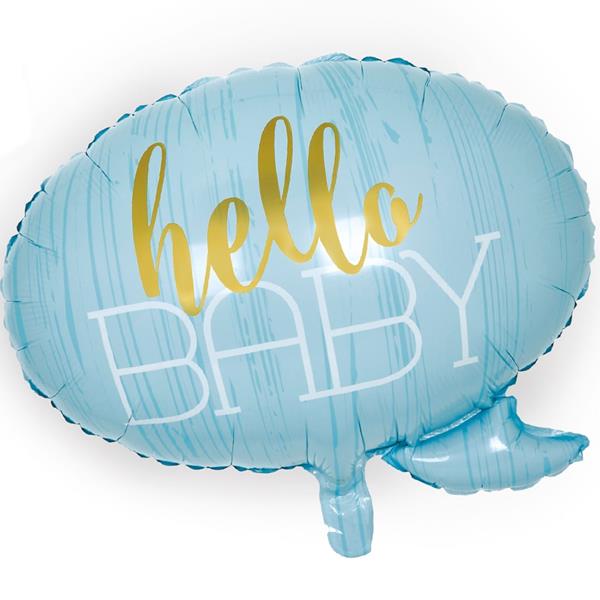 Balão Foil Hello Baby Azul, 58 cm