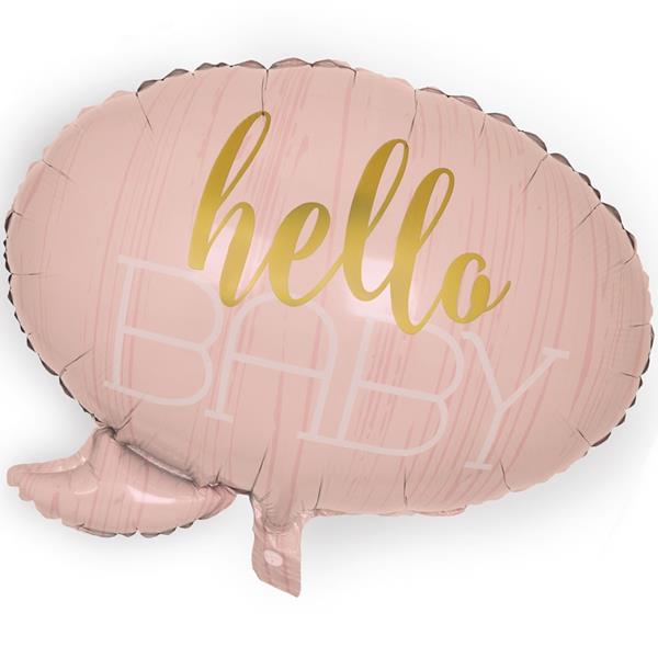 Balão Foil Hello Baby Rosa, 58 cm