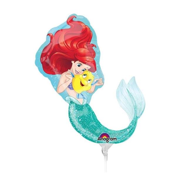 Balão Foil Mini Shape Princesa Ariel, 30 cm