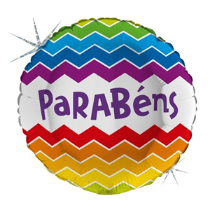 Balão Foil Parabéns Holográfico, 46 Cm