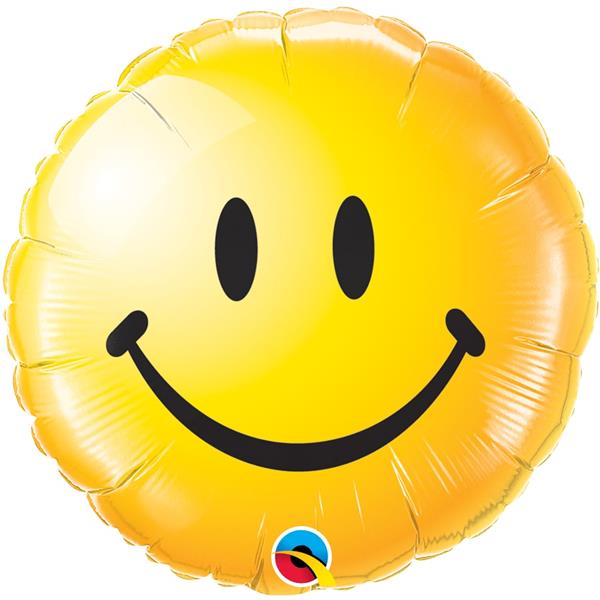 Balão Foil Smile Amarelo 46 cm
