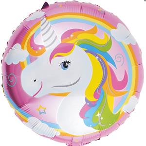 Balão Foil Unicórnio Mundo Rosa, 45 cm