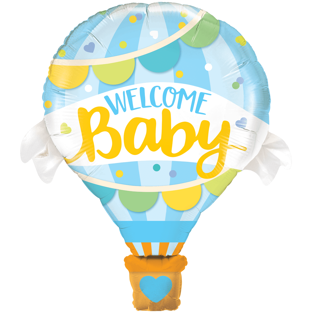 Balão Foil Welcome Baby Azul, 107 Cm