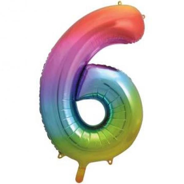 Balão Forma de Número Rainbow