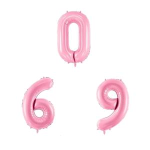 Balão Forma de Número Rosa Claro Foil