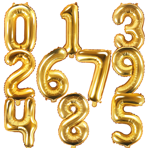 Balão Forma Número Dourado, 40 cm