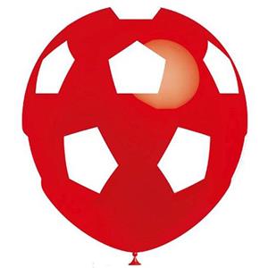 Balão Futebol Vermelho, 8 unid.