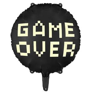 Balão Game Over Preto Foil, 45 cm